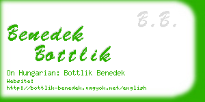 benedek bottlik business card